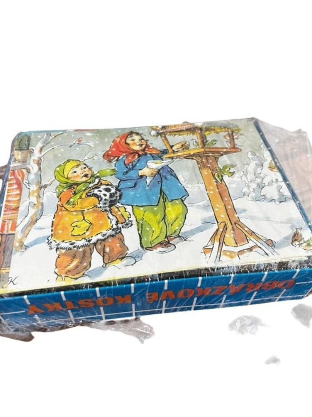 Vintage Czechoslovakian Wooden Block Picture Puzzle